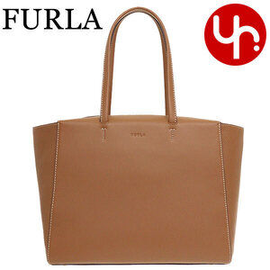 Furla Regina Leather Tote Bag Cognac